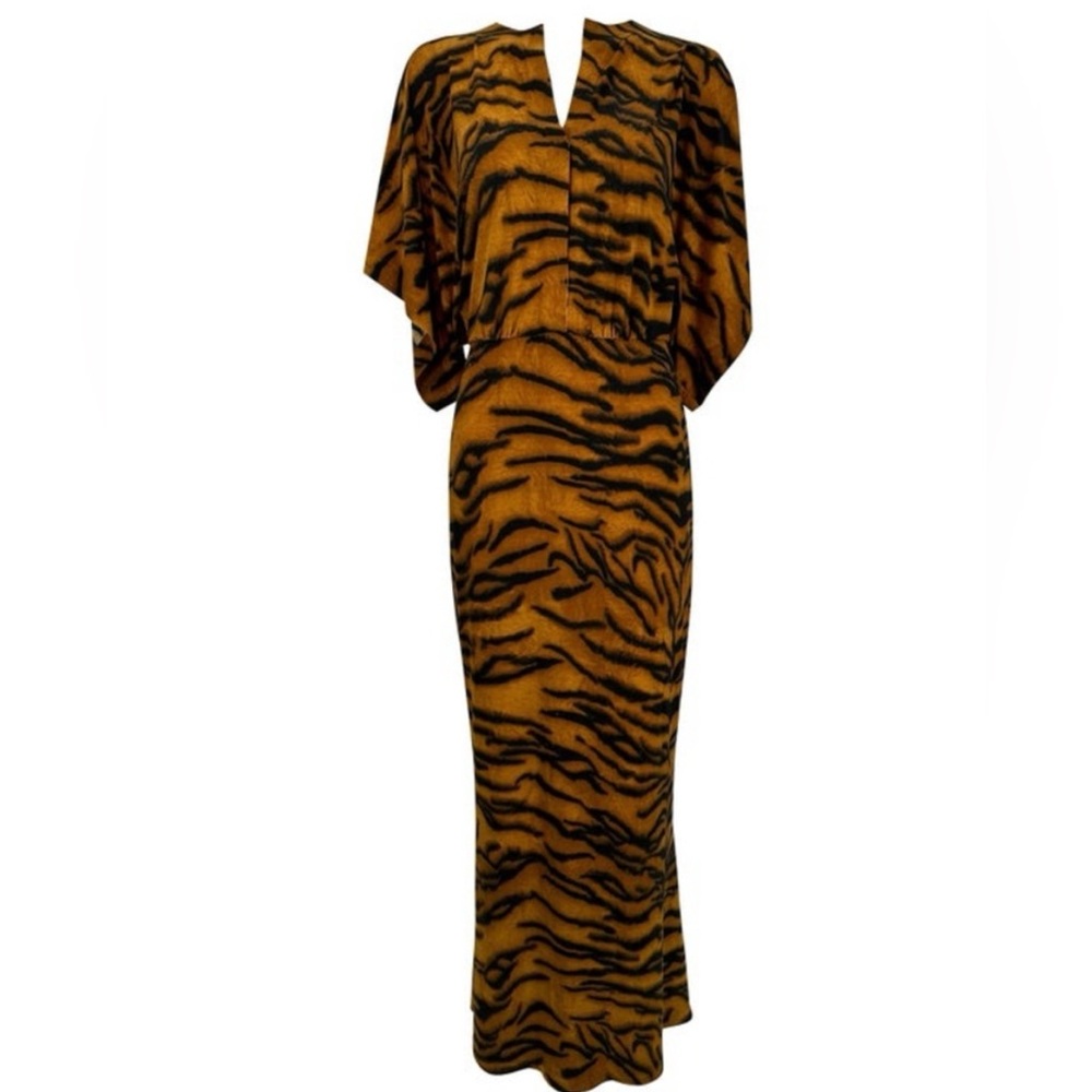 NORMA KAMALI tiger stripe jersey patterned dress Size Medium 38